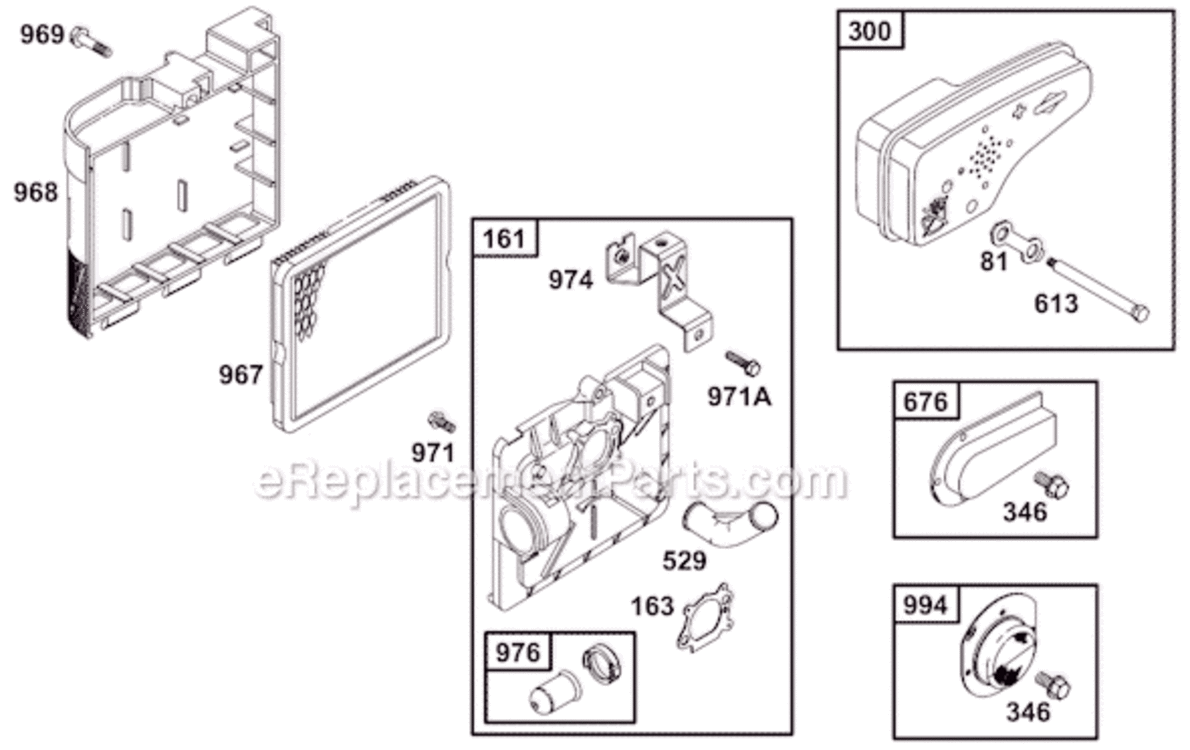 Page G Diagram and Parts List for 12B800  Briggs and Stratton Engine